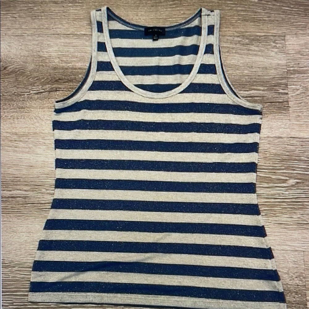 Striped Blue and Gray Tank Top